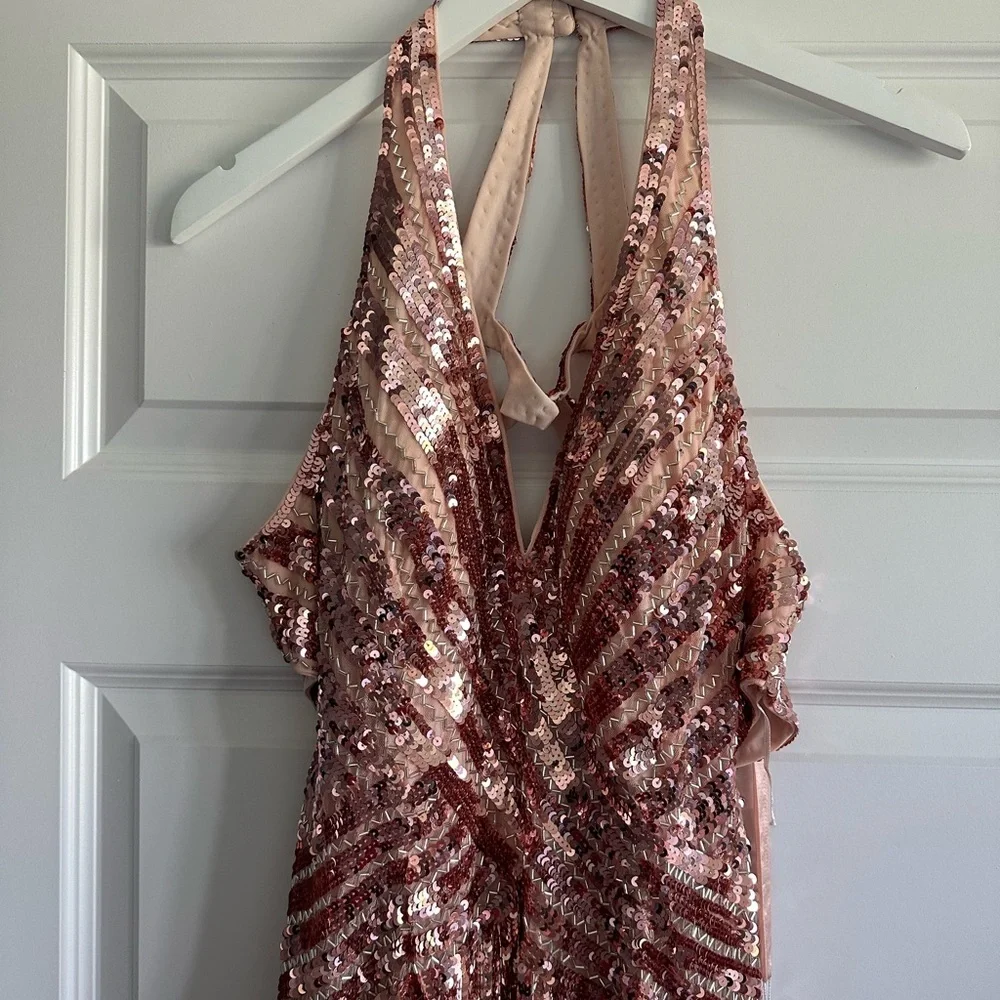 Mac Duggal Blush Sequin Maxi Dress - Picture 6 of 10